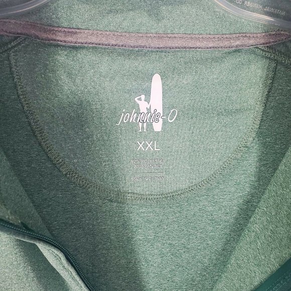 Johnnie O Men's Size XXL Green Oakland Athletic Flex Melange Quarter Zip Jacket - Picture 6 of 11